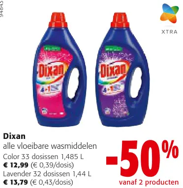 Aanbieding: Dixan alle vloeibare wasmiddelen