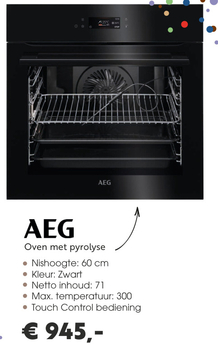 Aanbieding: AEG Oven met pyrolyse