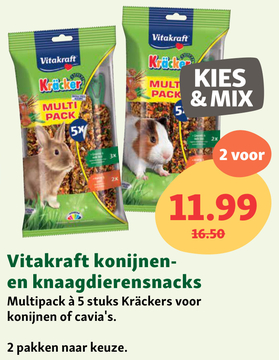 Aanbieding: Vitakraft konijnen- en knaagdierensnacks Mult