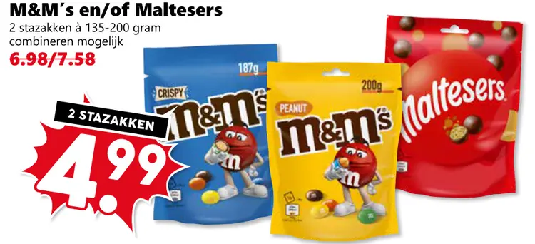 Aanbieding: M&M's en/of Maltesers