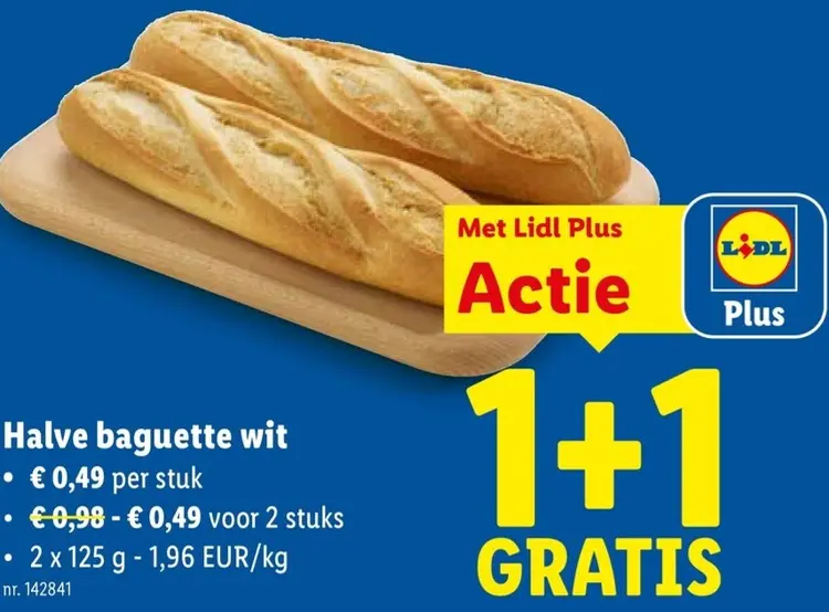 Promotie: Halve baguette wit