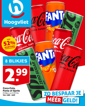 Aanbieding: Coca - Cola , Fanta of Sprite 