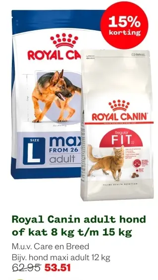 Aanbieding: Royal Canin adult hond of kat