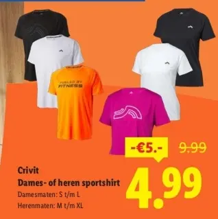 Aanbieding: Dames- of heren sportshirt