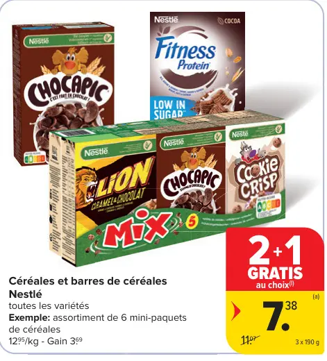Offre: Céréales et barres de céréales