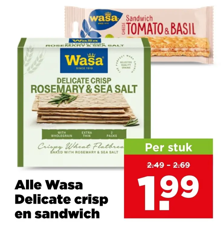 Aanbieding: Wasa Delicate crisp en sandwich