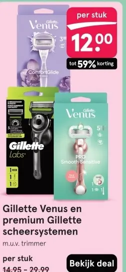 Aanbieding: Gillette Venus en premium Gillette scheersystemen