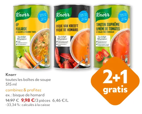 Offre: Knorr toutes les boîtes de soupe