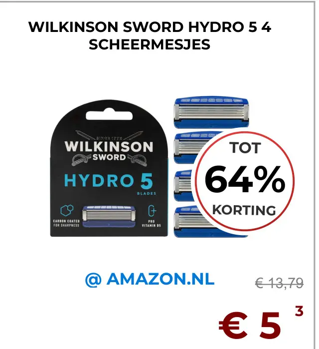 Aanbieding: Hydro 5 scheermesjes