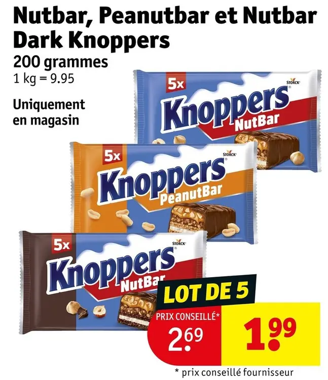 Offre: Nutbar, Peanutbar et Nutbar Dark