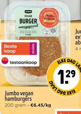 Promotie: Jumbo vegan hamburgers
