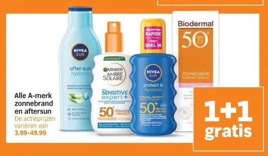 Aanbieding: Alle A-merk zonnebrand en aftersun