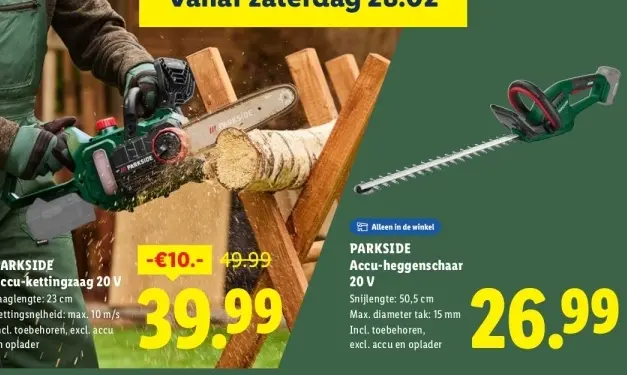 Aanbieding: Accu-kettingzaag 20 V