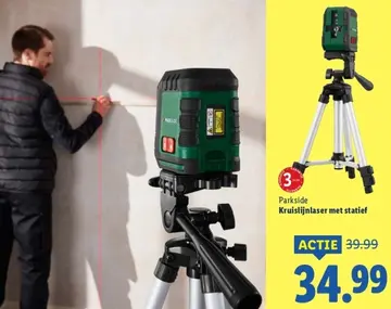 Aanbieding: Parkside Kruislijnlaser met statief