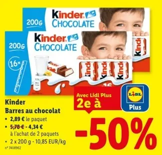 Offre: Barres au chocolat