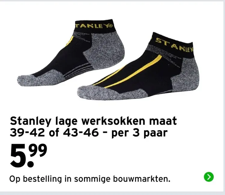 Aanbieding: Stanley lage werksokken