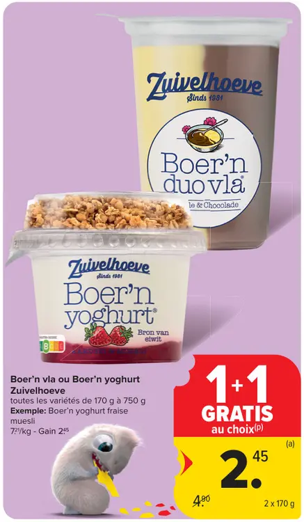 Offre: Boer'n vla ou Boer'n yoghurt