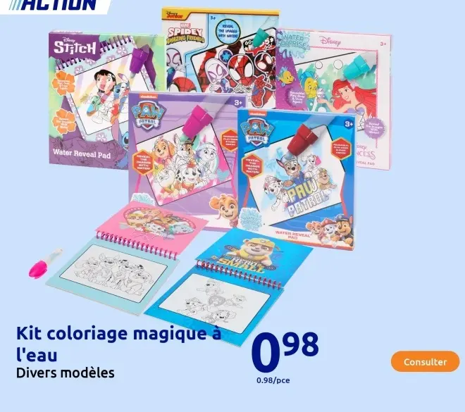 Offre: Kit coloriage magique à l'eau