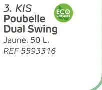 Offre: Poubelle dual swing eco jaune 50l