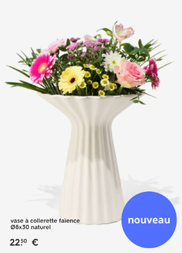 Offre: vase à collerette faïence naturel