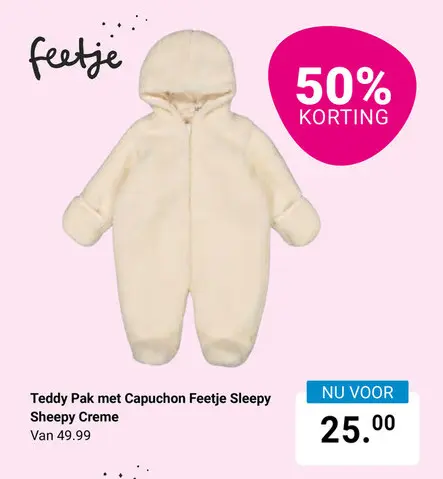 Aanbieding: Teddy Pak met Capuchon Sheepy Creme