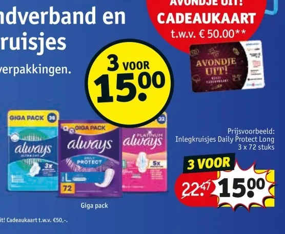 Aanbieding: Always Inlegkruisjes Daily Protect Long