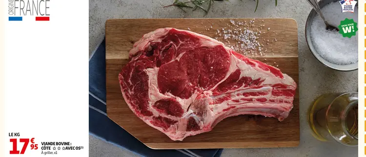 Promotie: Viande bovine: côte avec os
