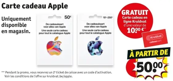 Offre: Carte cadeau Apple