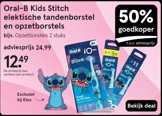 Aanbieding: Oral-B Kids Stitch elektische tandenborstel en opzetborstels