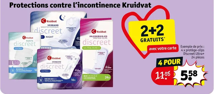 Offre: Protections contre l'incontinence Kruidvat