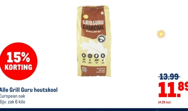 Aanbieding: Grill Guru houtskool