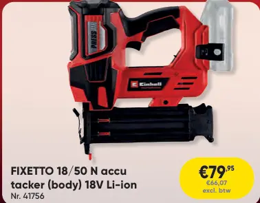 Aanbieding: FIXETTO 18/50 N accu tacker (body) 18V Li-ion