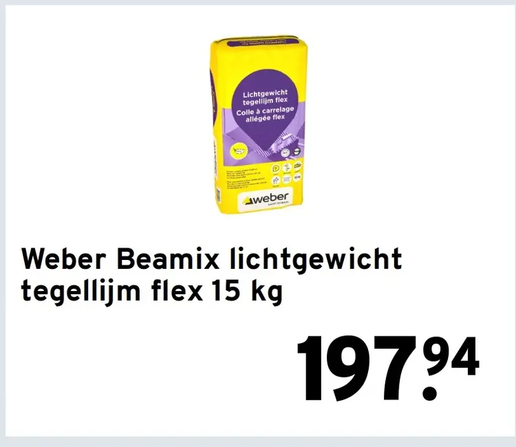 Aanbieding: Beamix lichtgewicht tegellijm flex