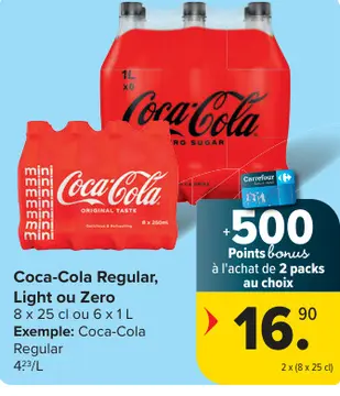 Offre: Coca-Cola Regular, Light ou Zero