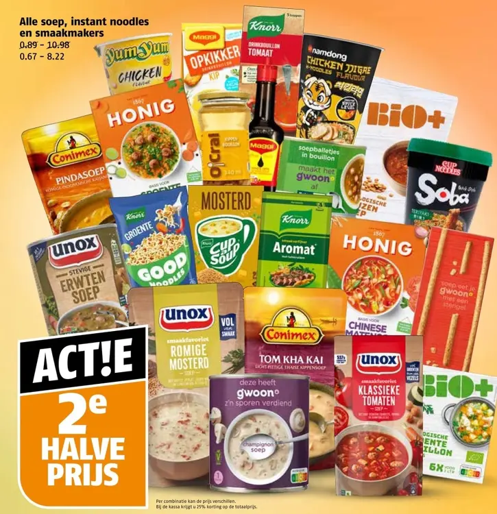 Aanbieding: Alle soep, instant noodles en smaakmakers