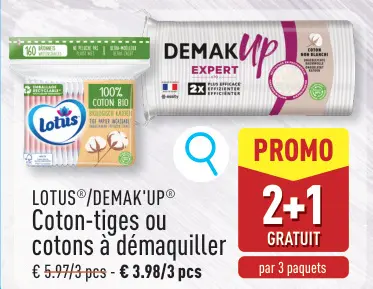 Offre: Coton-tiges ou cotons à démaquiller