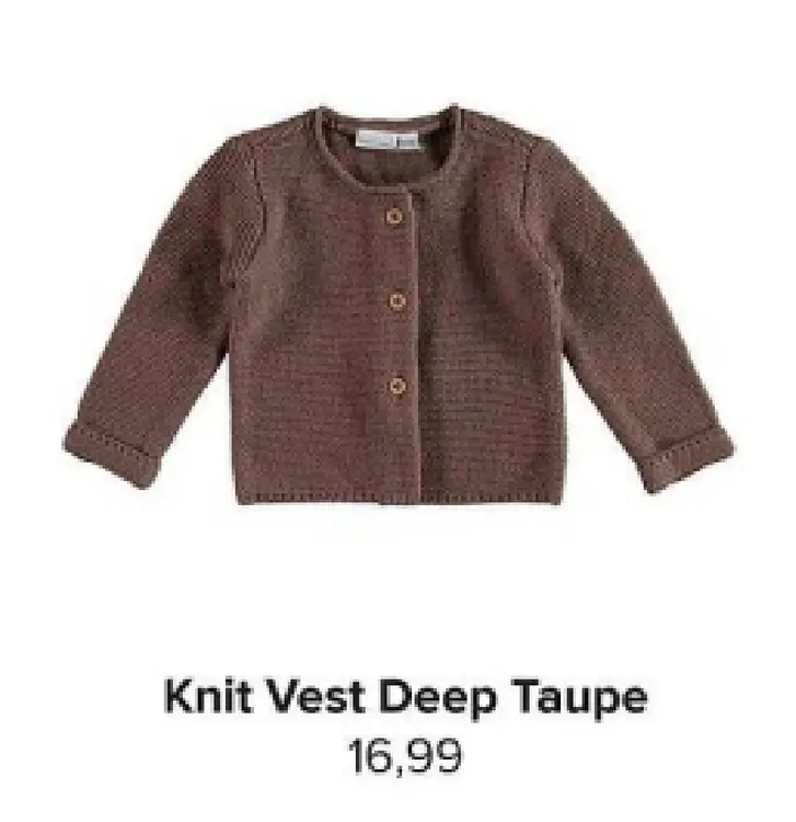 Aanbieding: Knit Vest Deep Taupe