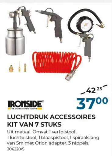 Promotie: Luchtdruk accessoires kit van 7 stuks
