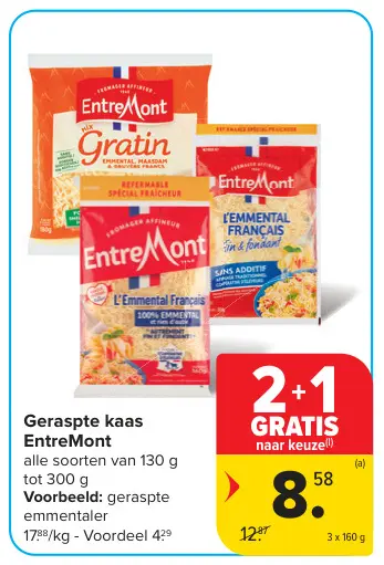 Promotie: Geraspte kaas