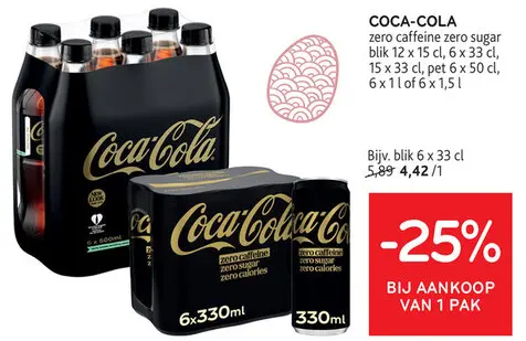 Promotie: Coca-Cola zero caffeine zero sugar