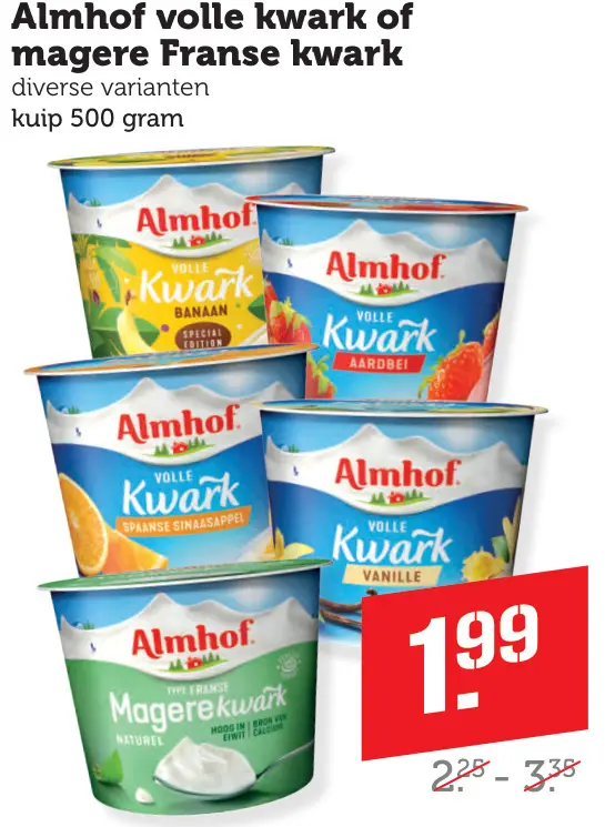 Aanbieding: Almhof volle kwark of magere Franse kwark
