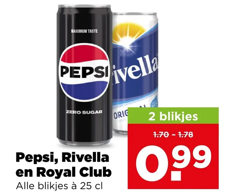Aanbieding: Pepsi, Rivella en Royal Club