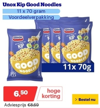 Aanbieding: Unox Kip Good Noodles - 11 x 70 gram - Voordeelverpakking