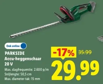 Aanbieding: Accu-heggenschaar