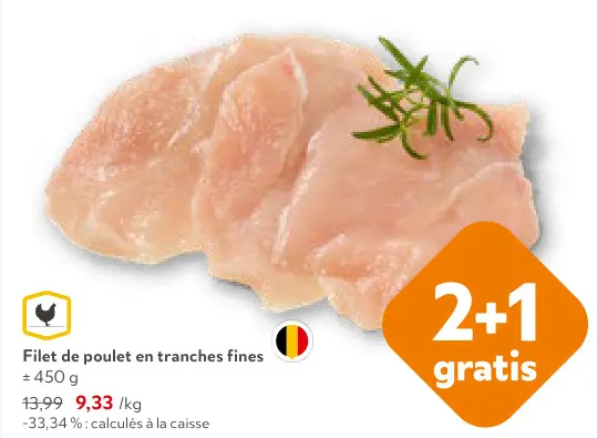 Offre: Filet de poulet en tranches fines