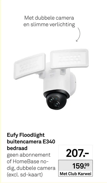 Aanbieding: Floodlight buitencamera E340 bedraad