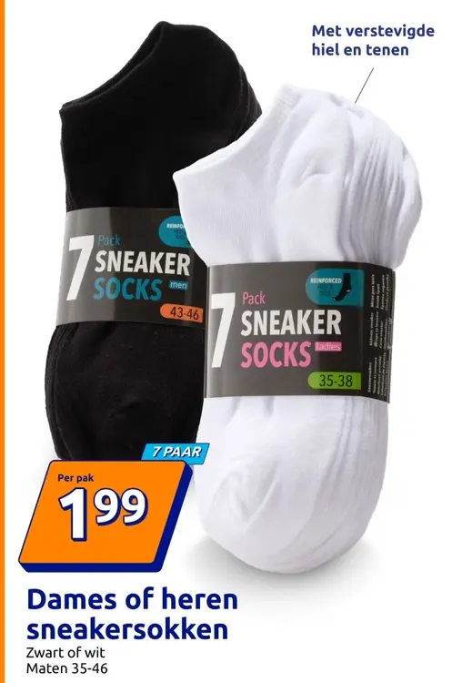 Aanbieding: Dames of heren sneakersokken
