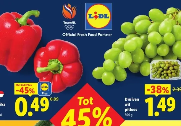 Aanbieding: Druiven wit pitloos