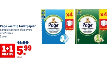 Aanbieding: Page vochtig toiletpapier Compleet schoon of 