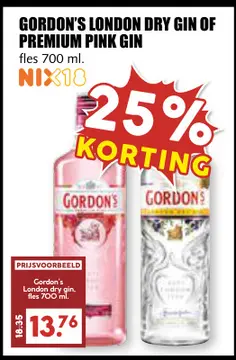 Aanbieding: Gordon's london dry gin of premium pink gin